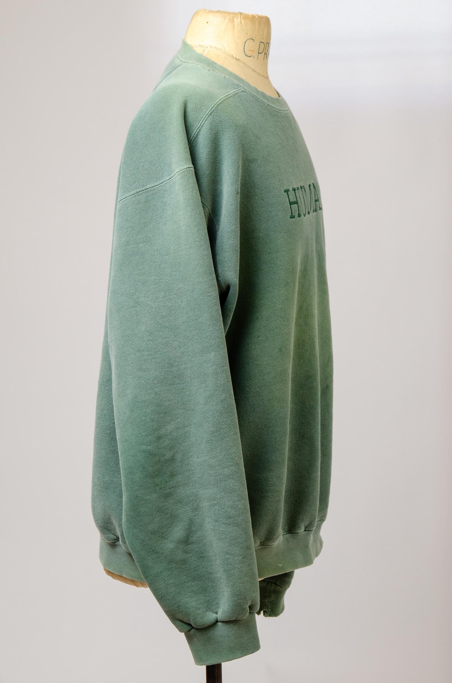 Vintage HUMAN Faded Green Thick Cotton Crewneck Sweatshirt