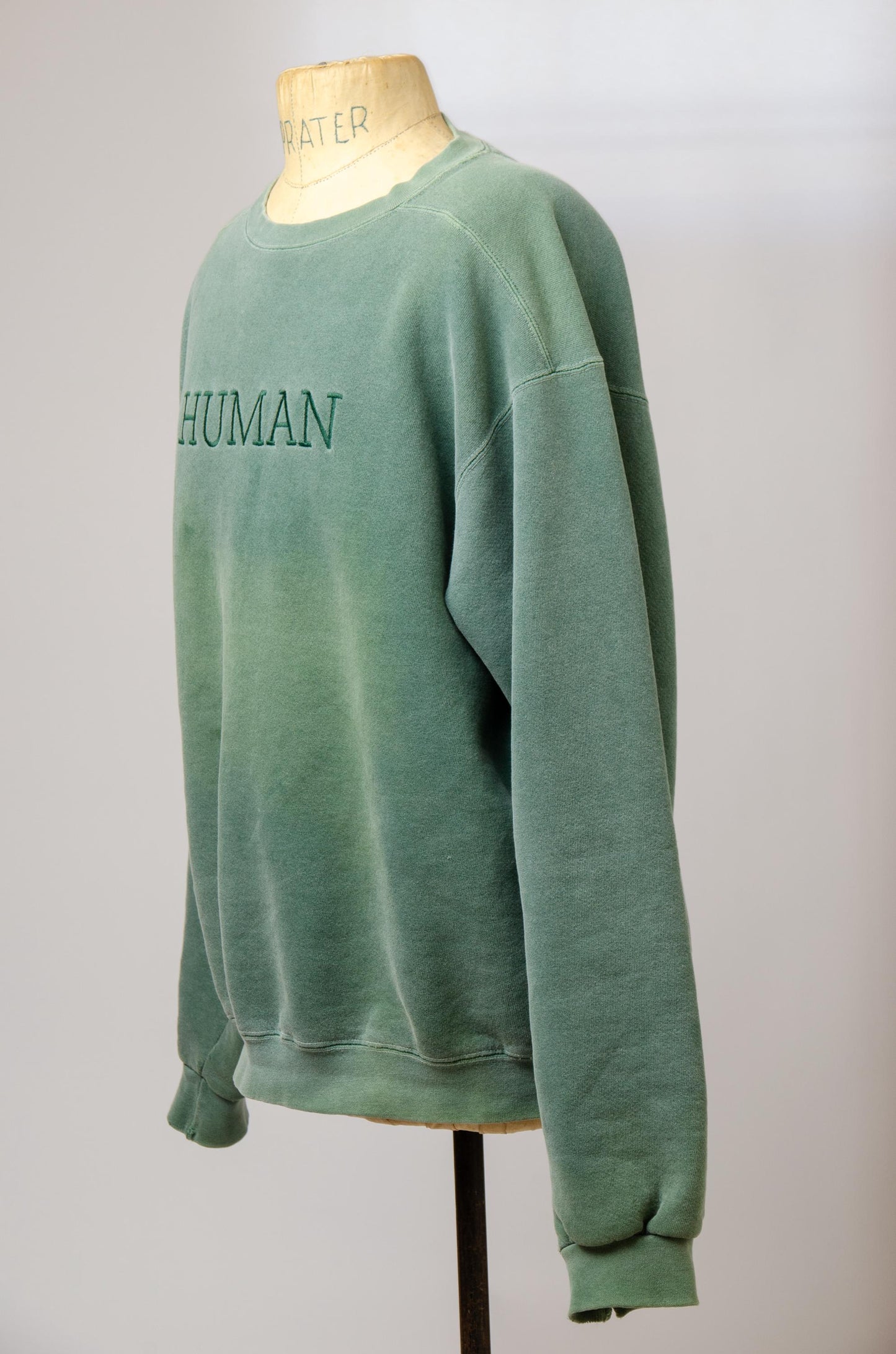 Vintage HUMAN Faded Green Thick Cotton Crewneck Sweatshirt