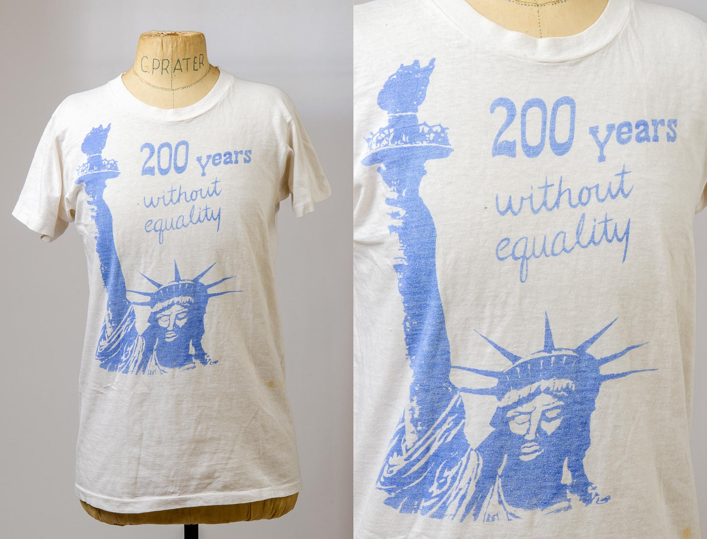 1970s Civil Rights Shirt 200 Years Without Equality Peace Protest T Shirt