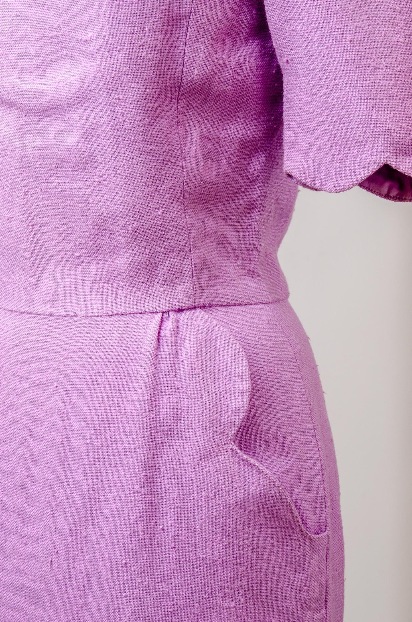 1980s Carolina Herrera Vintage Cotton Lavender Modern Midi Dress