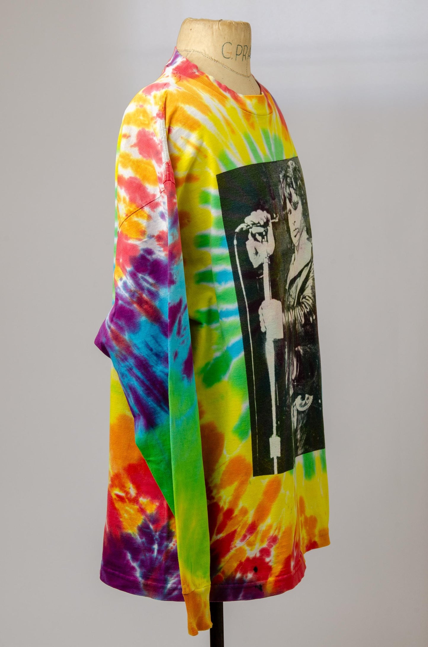 90s Jim Morrison Tie Dye Long Sleeve Cotton  Lizard King T Shirt