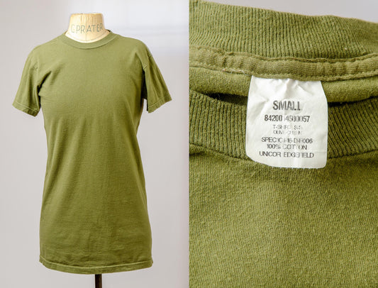 Vintage Army Surplus Green Cotton T Shirt