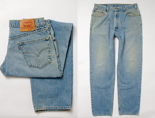 90s Levis 468 Loose Fit Light Wash Blue Denim Jeans 35 x 34