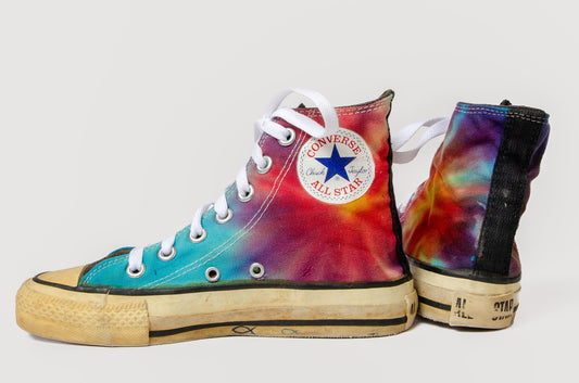 1980s Converse Made In USA Tie Dye Chuck Taylor High Top Allstars, Men 2.5 Women 4.5