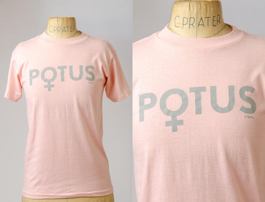 1980s POTUS Feminist Political Pink Cotton T Shirt