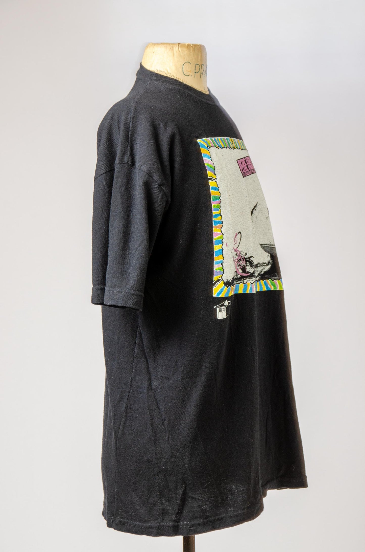 1980s Pere Ubu Avant Garage Front and Back Print Black Cotton T Shirt
