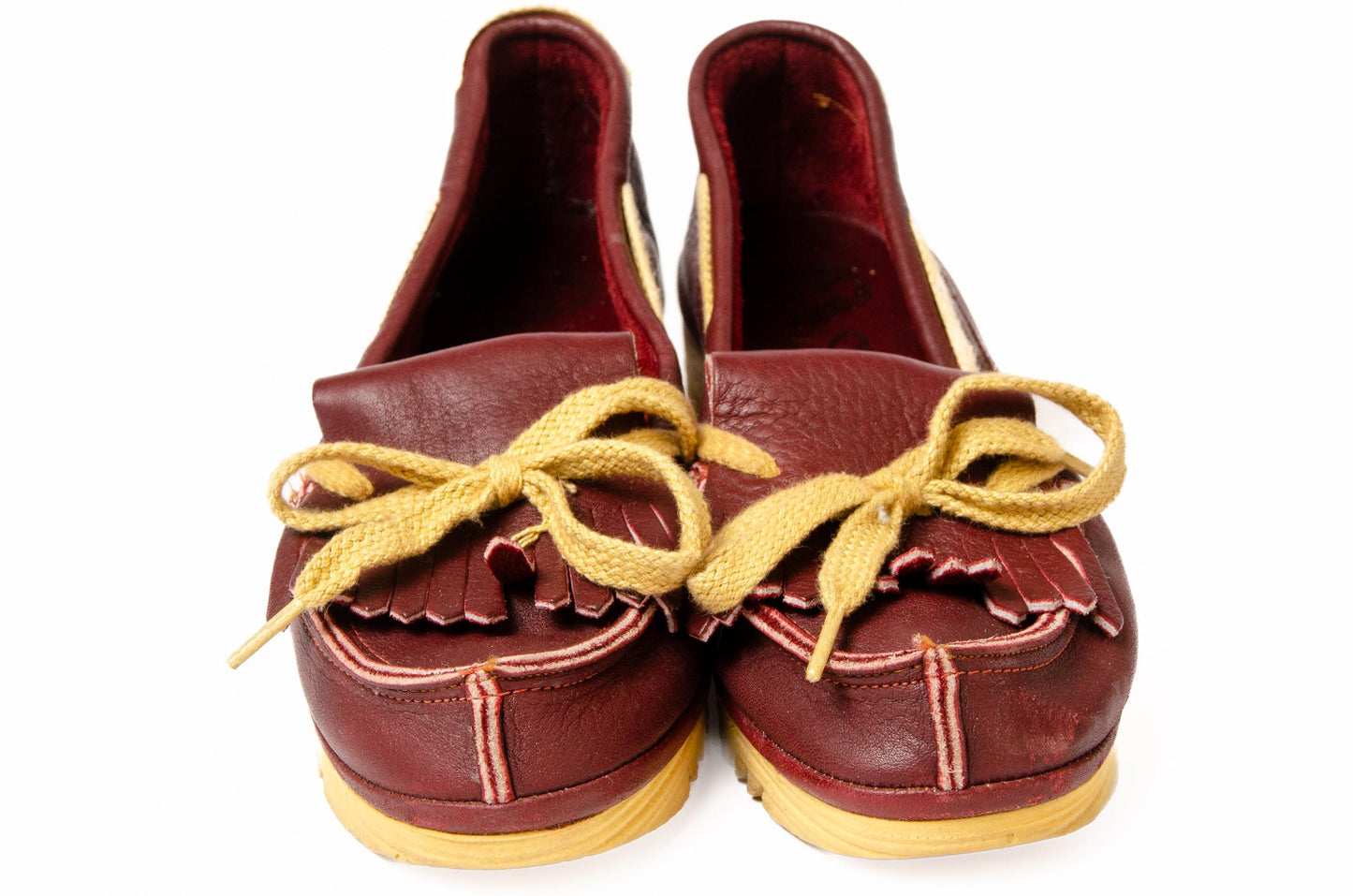 1970s Cherokee California Leather Wedge Platform Shoes 8 Deadstock