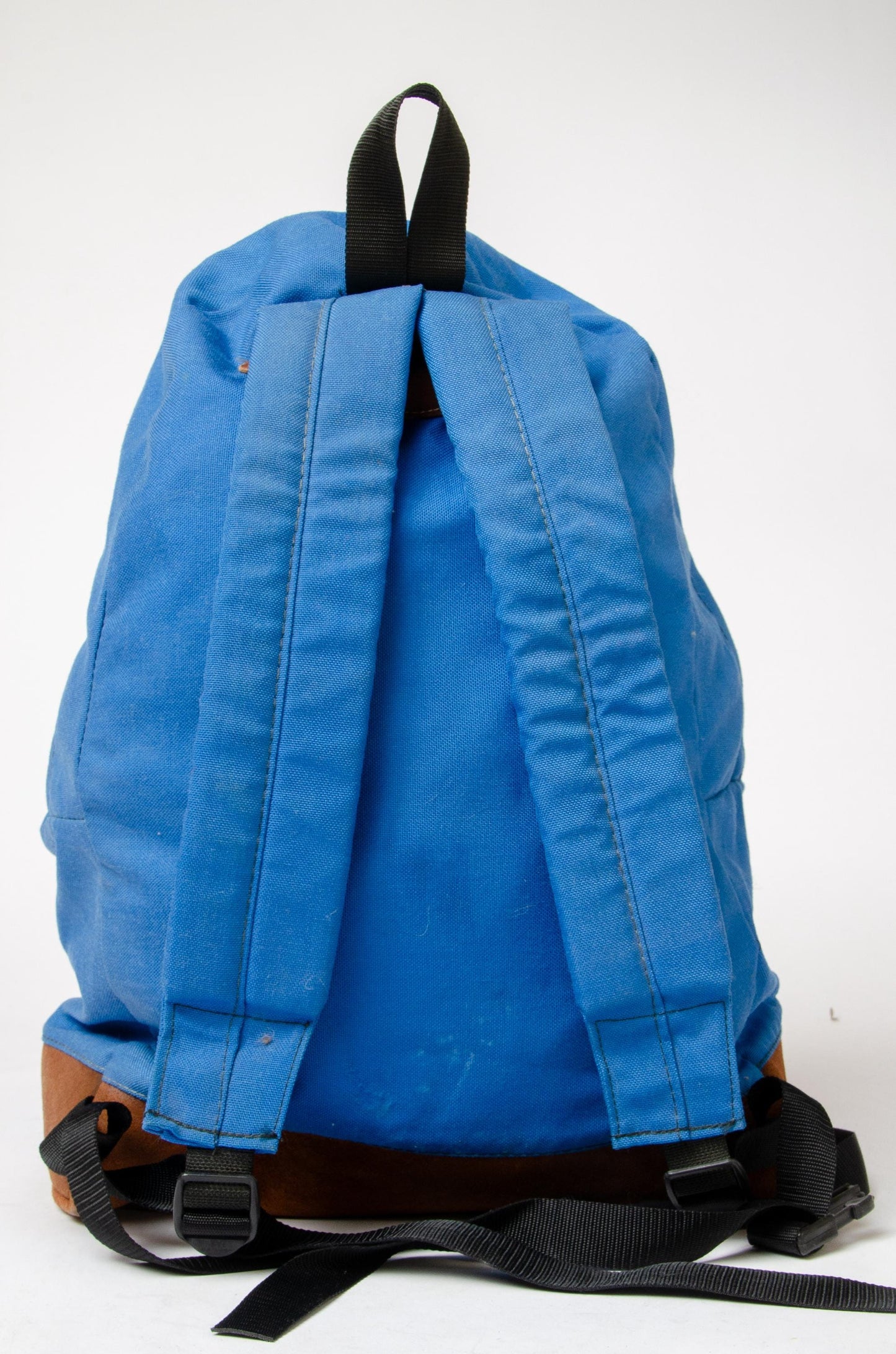 1970s Outdoor Products Backpack Blue Cordura Leather Bottom Rucksack Daypack
