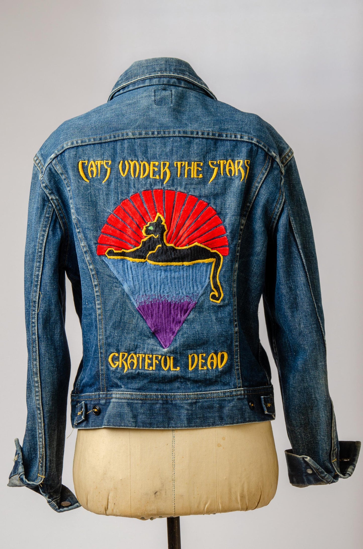 1980s Grateful Dead Cats Under the Stars Dark Indigo LEE Denim Jean Jacket