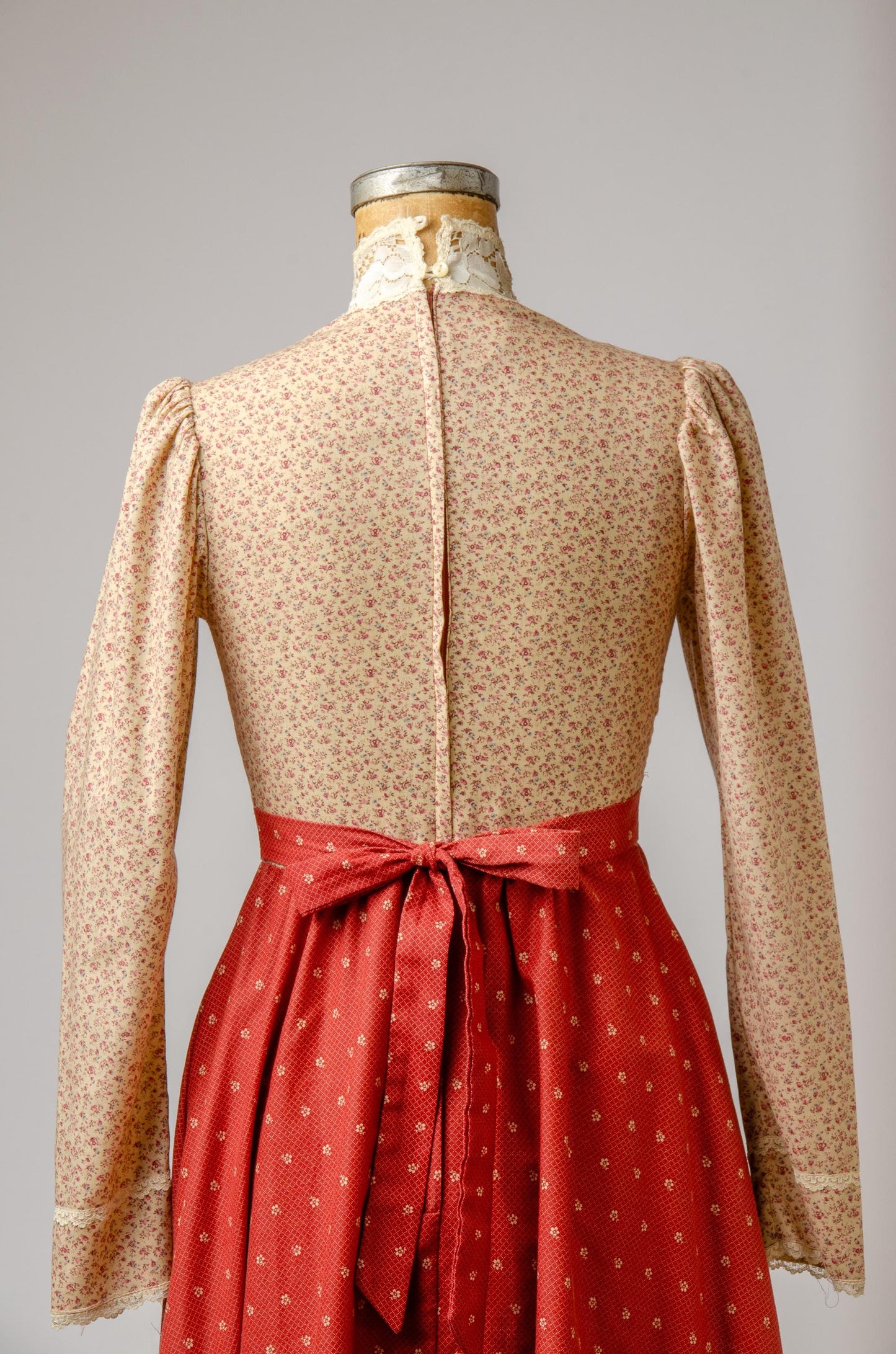 1970s Gunne Sax Prairie Dress Corset Front Mauve Bohemian Hippie Dress