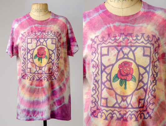 1979 Ed Donohue Rose Watercolor Ink Perfectly Worn Grateful Dead T Shirt