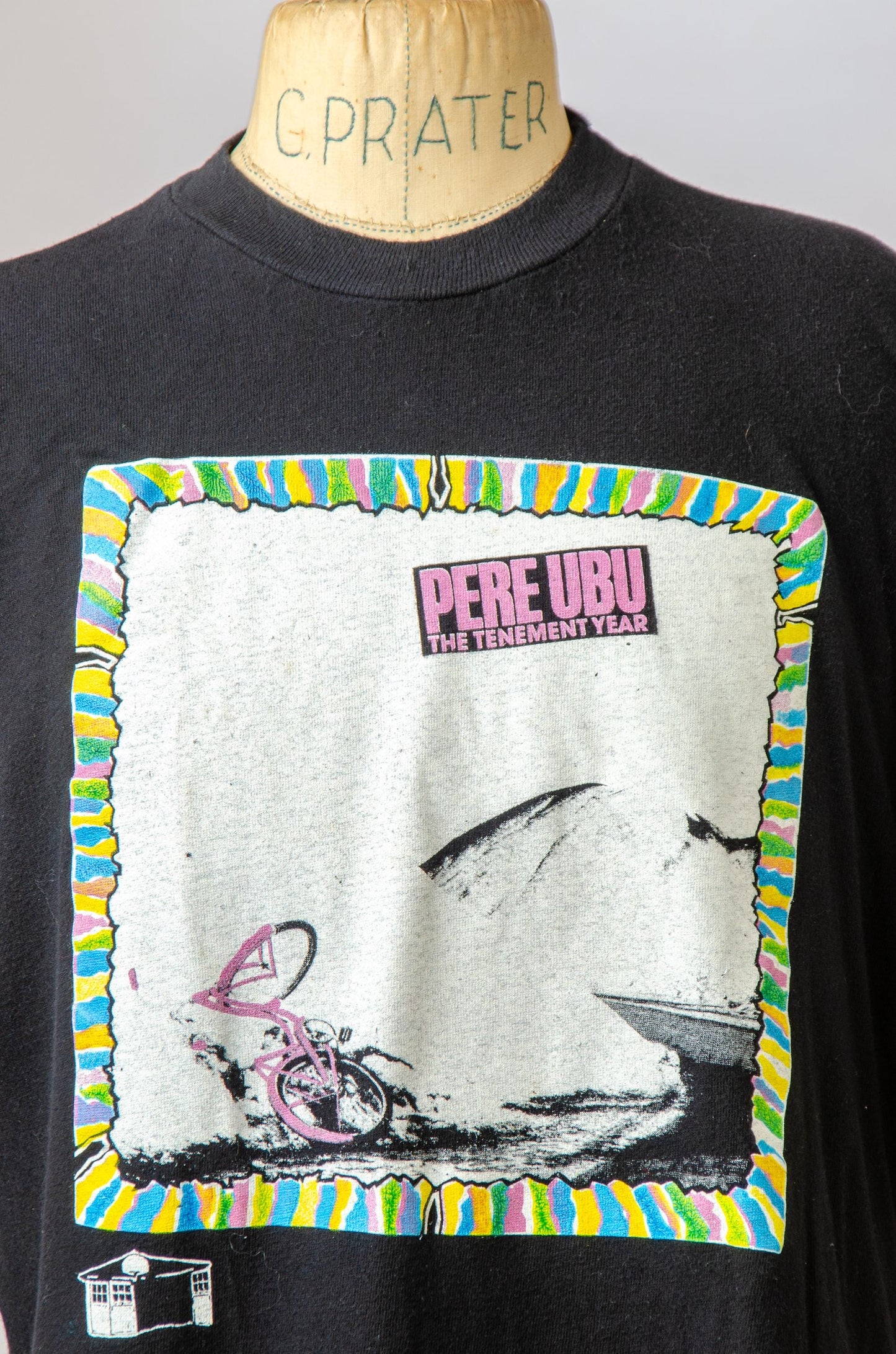 1980s Pere Ubu Avant Garage Front and Back Print Black Cotton T Shirt