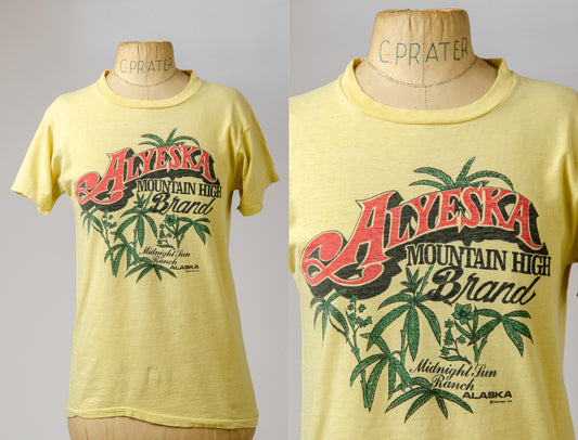 1970s Weed Tee Alyeska Mountain Brand Dope Smoker T Shirt