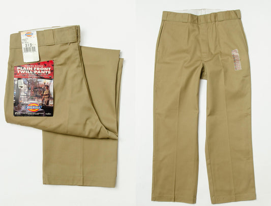 Vintage Dickies Deadstock USA Khaki Canvas Cotton Skateboard Pants 36 x 29