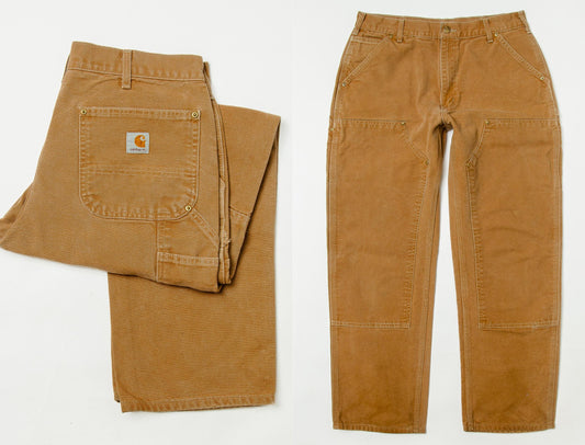 Vintage Carhartt USA Jeans Brown Cotton Denim Work Pants 32 x 29.5