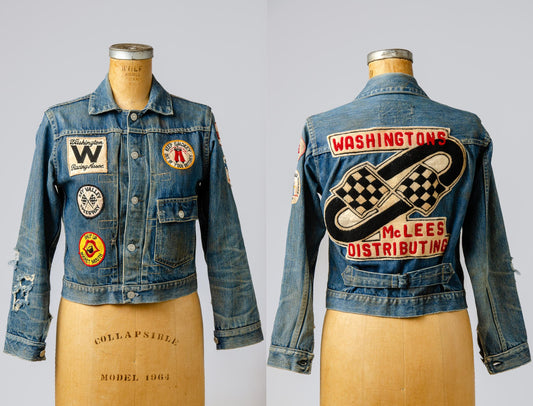 1950s Type 1 Foremost Indigo Denim Racing Patched Up Jean Jacket