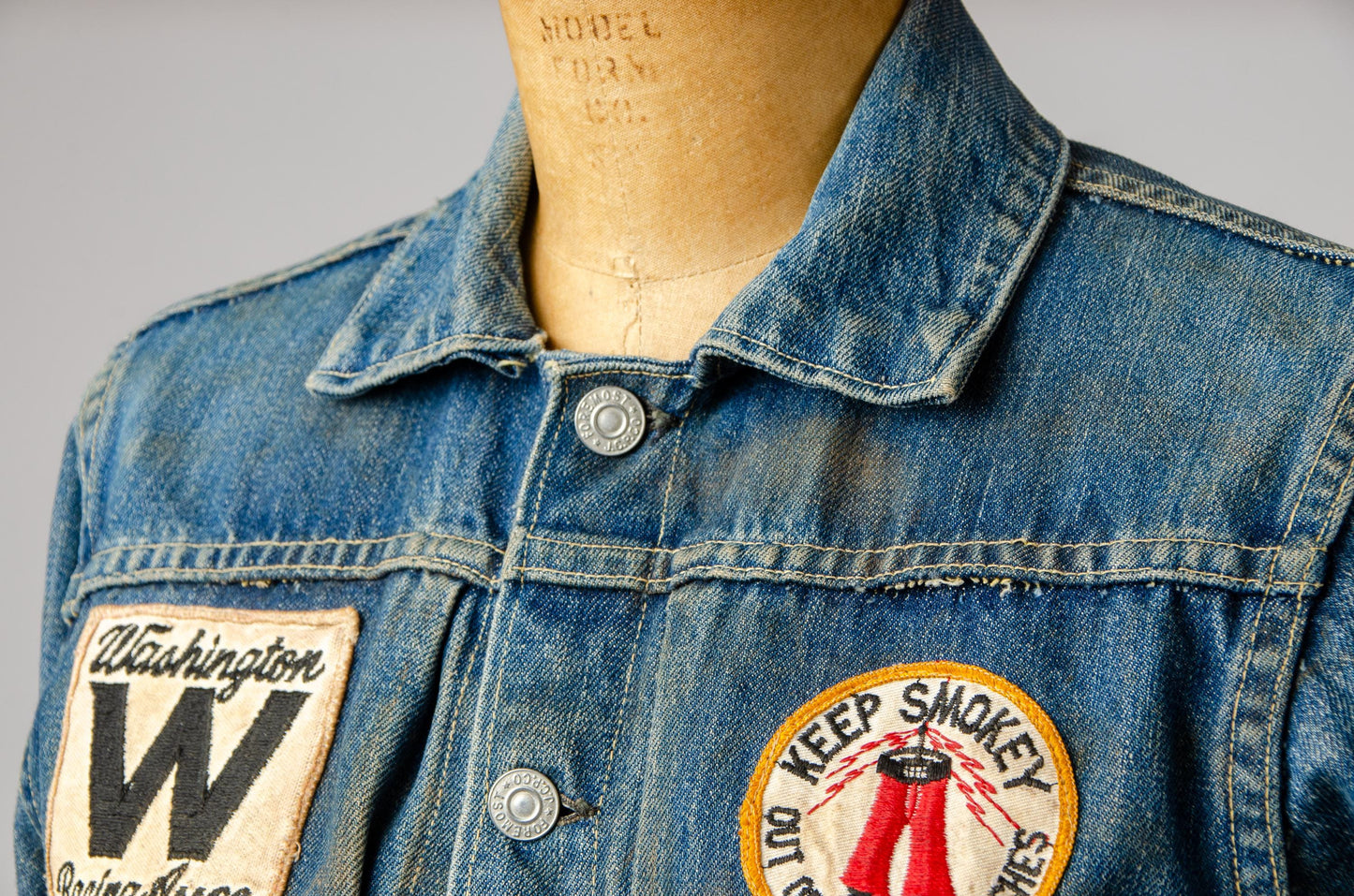 1950s Type 1 Foremost Indigo Denim Racing Patched Up Jean Jacket