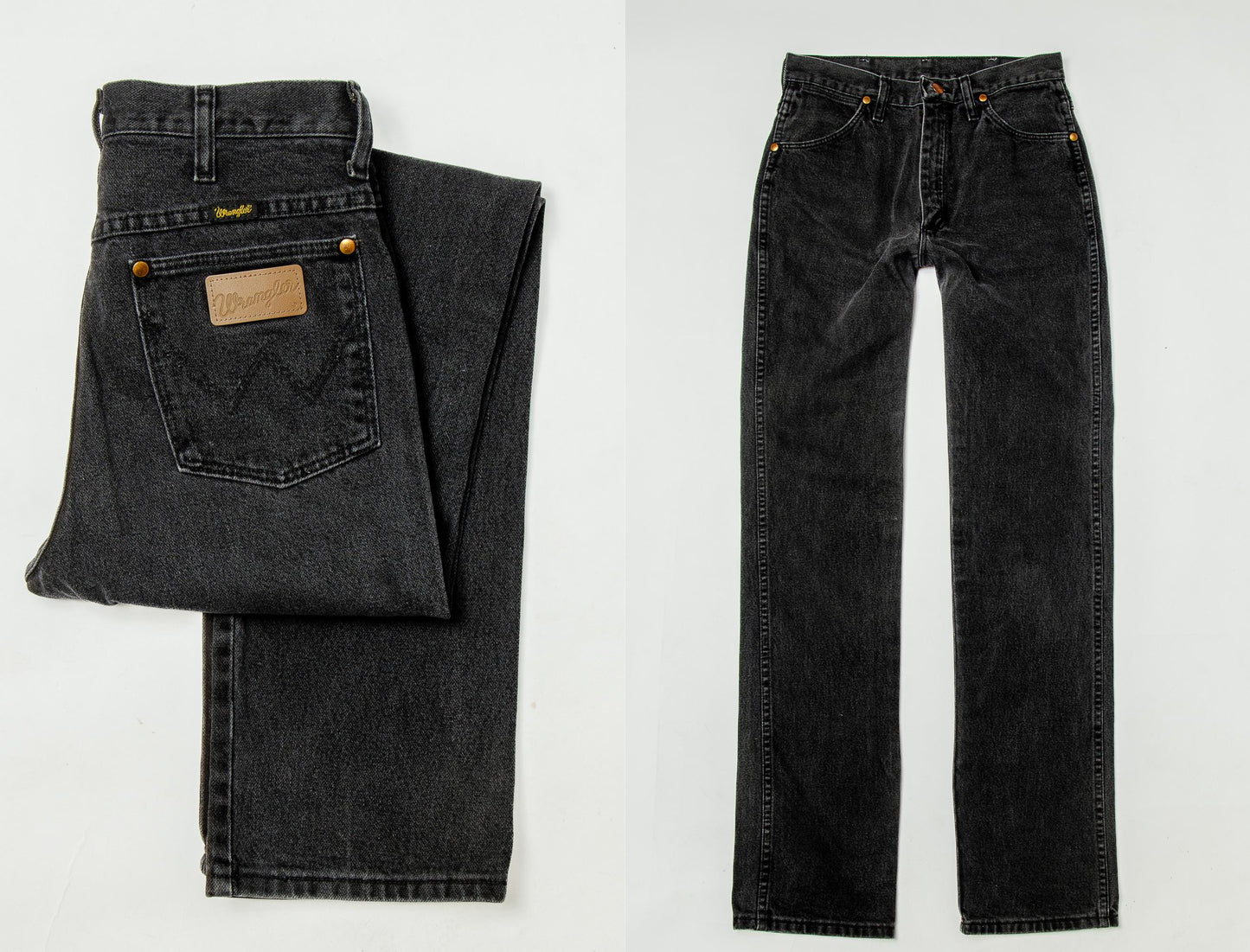1980s Wrangler High Waisted Black Denim Mom Jeans 29 x 34