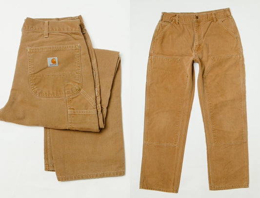 Vintage Carhartt USA Jeans Brown Cotton Denim Work Pants 32 x 30.5