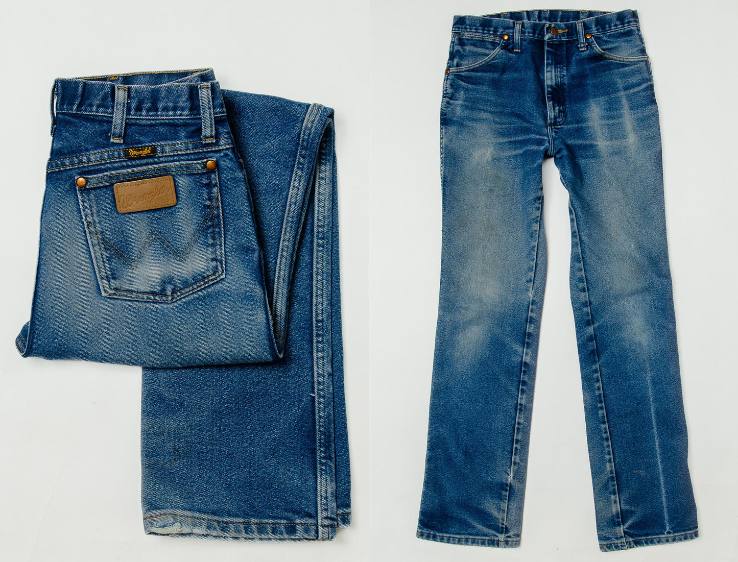 Vintage Wrangler Jeans Perfectly Worn High Waisted Western Cut Blue Jeans 30 x 33