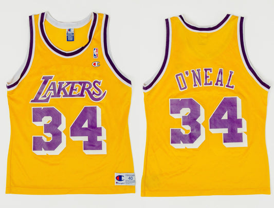 90s Shaquille O'Neal #34 Los Angeles Lakers Champion Jersey Size 40