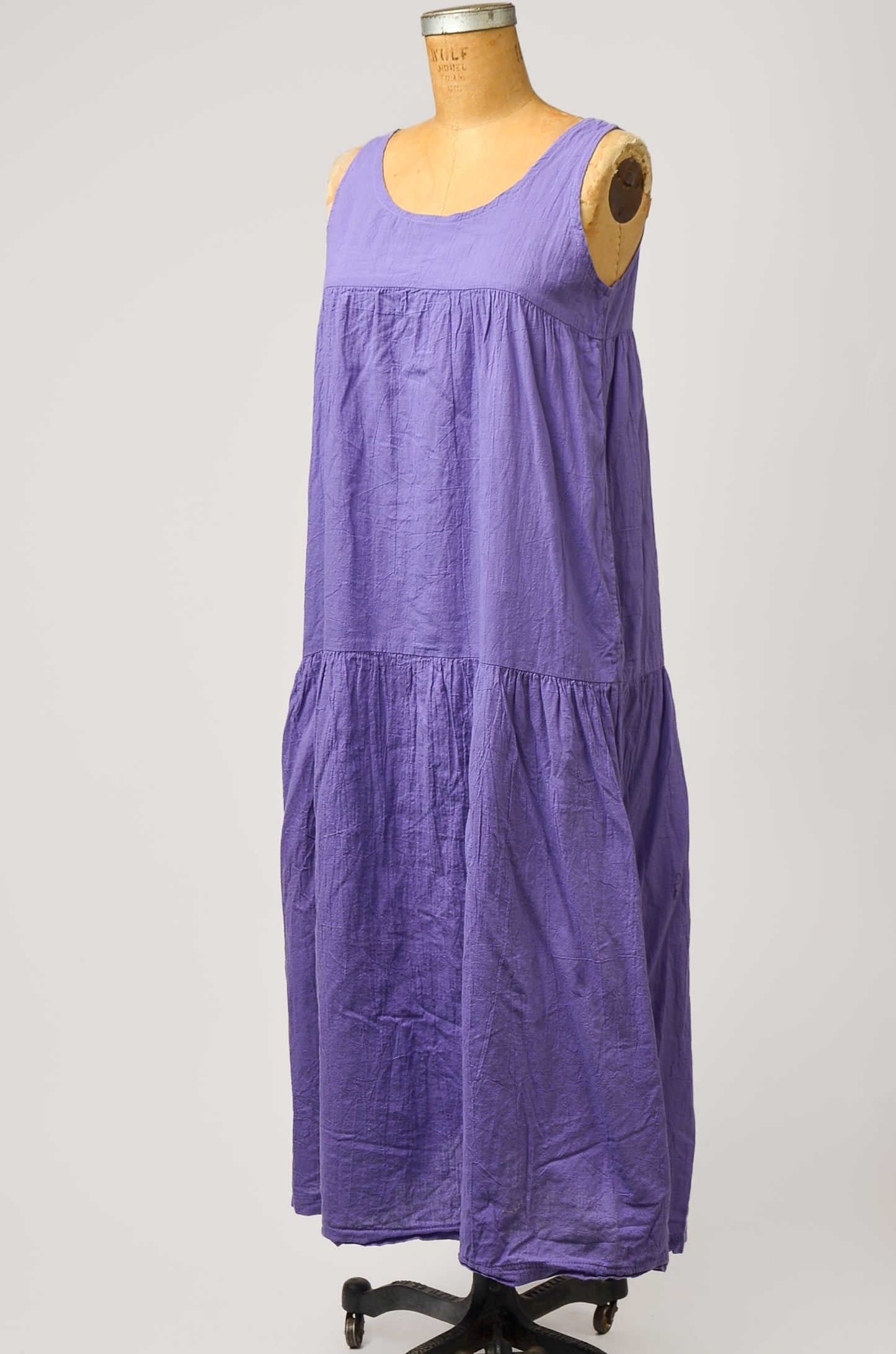 Vintage Cotton Babydoll Dress Lavender Cotton Full Length Tent Dress