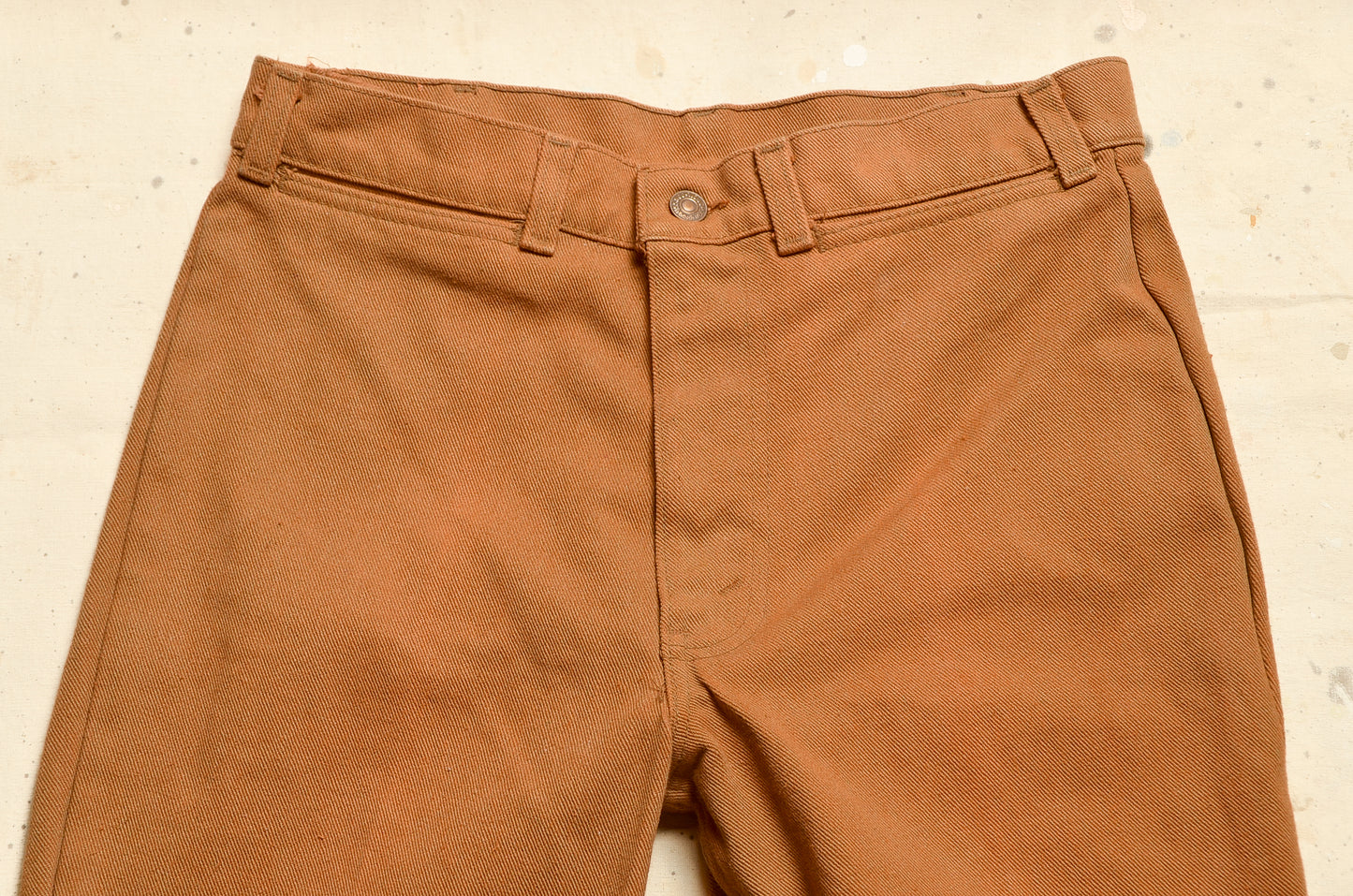 1970s Rust Orange Levis High Waisted Wide Leg Jeans W 31