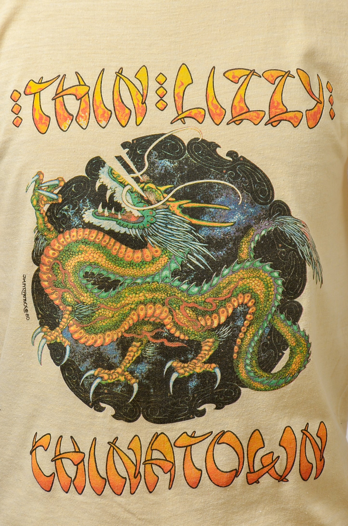 1980 Thin Lizzy Chinatown Album Front and Back Print T Shirt