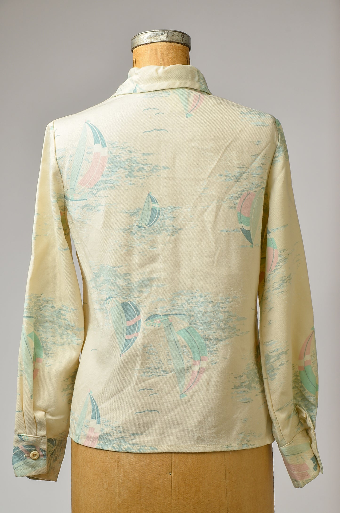 1970s Yacht Novelty Print Zip Up Car Club Jacket