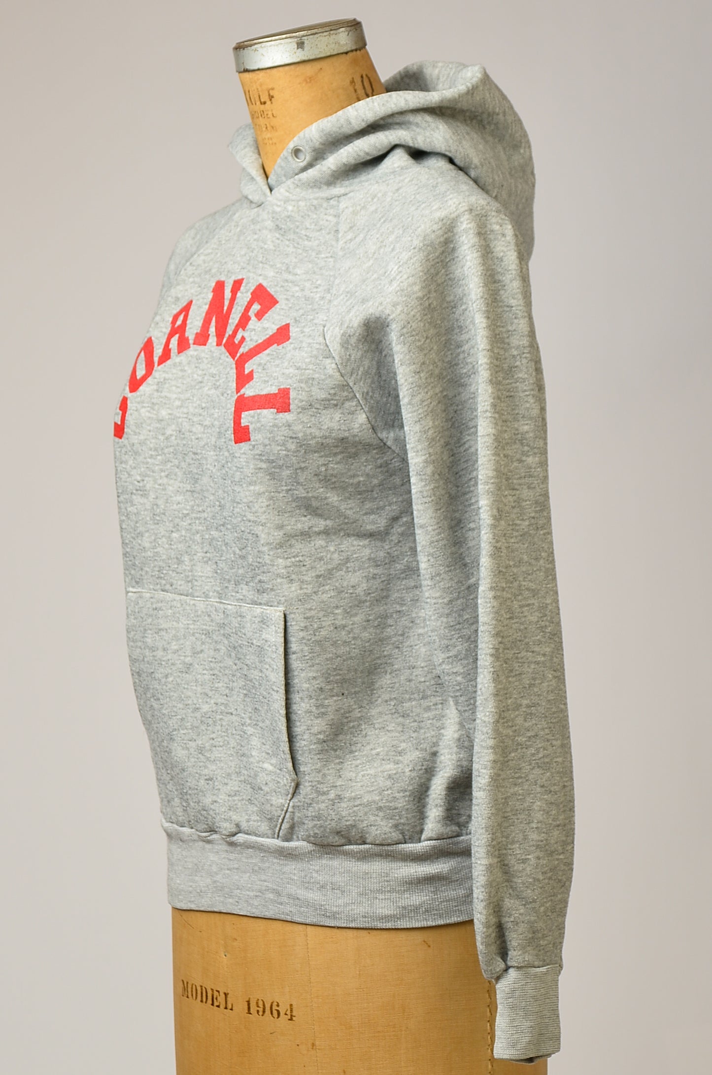 1980s Cornell University New York Grey Hooded Sweatshirt