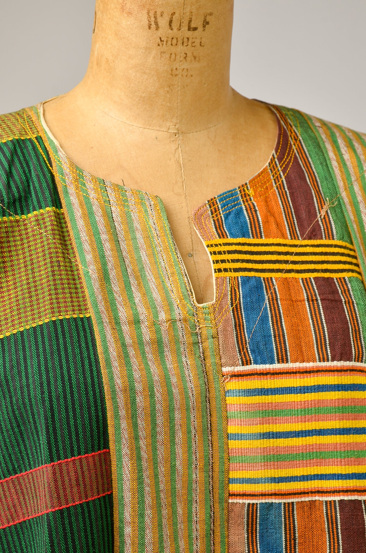 1960s African Patchwork Shirt Made in Togo Traditional West Africa Top