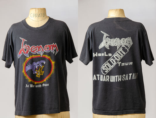 1980s VENOM At War with Satan Word Tour Early Metal T Shirt