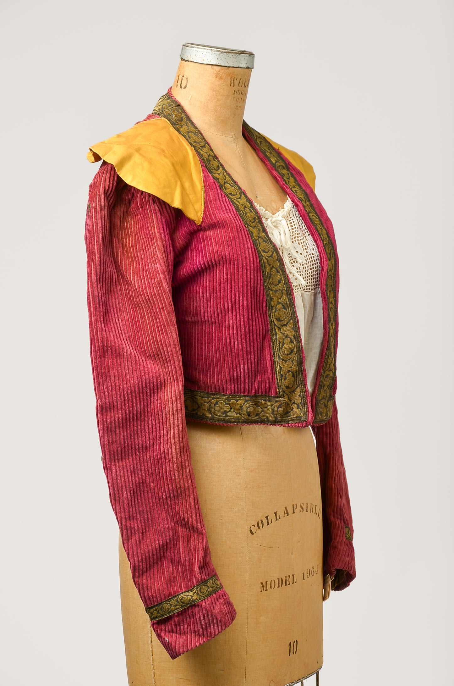 1920s Bohemian Corduroy Crop Jacket