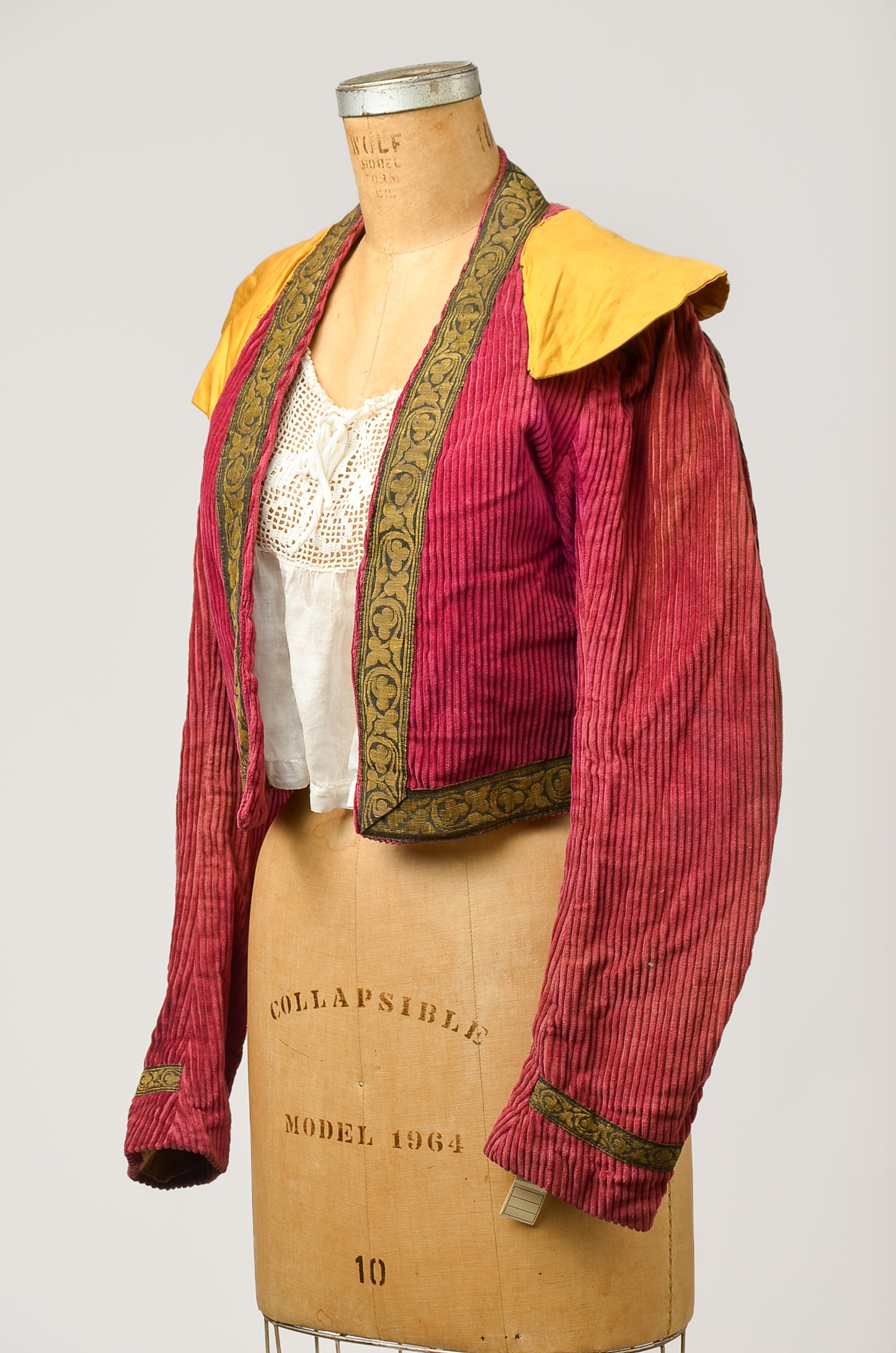 1920s Bohemian Corduroy Crop Jacket