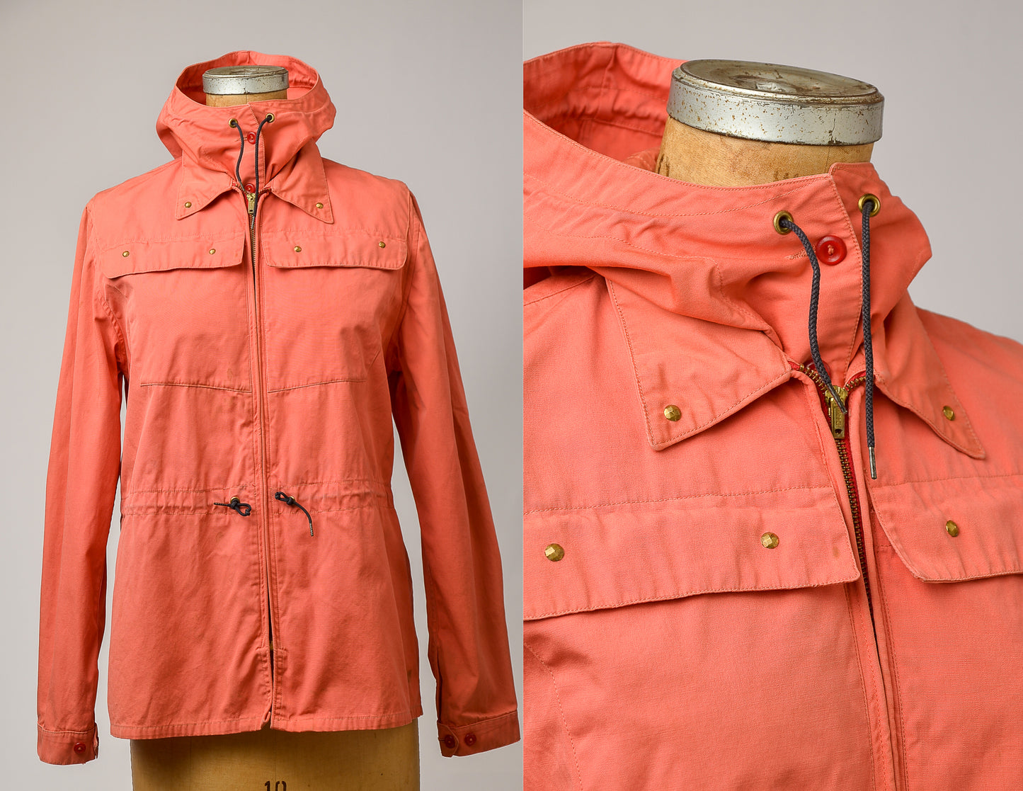 1940s Mountaineer Cloth Sun Valley Faded Red Womens Parka Hooded Jacket