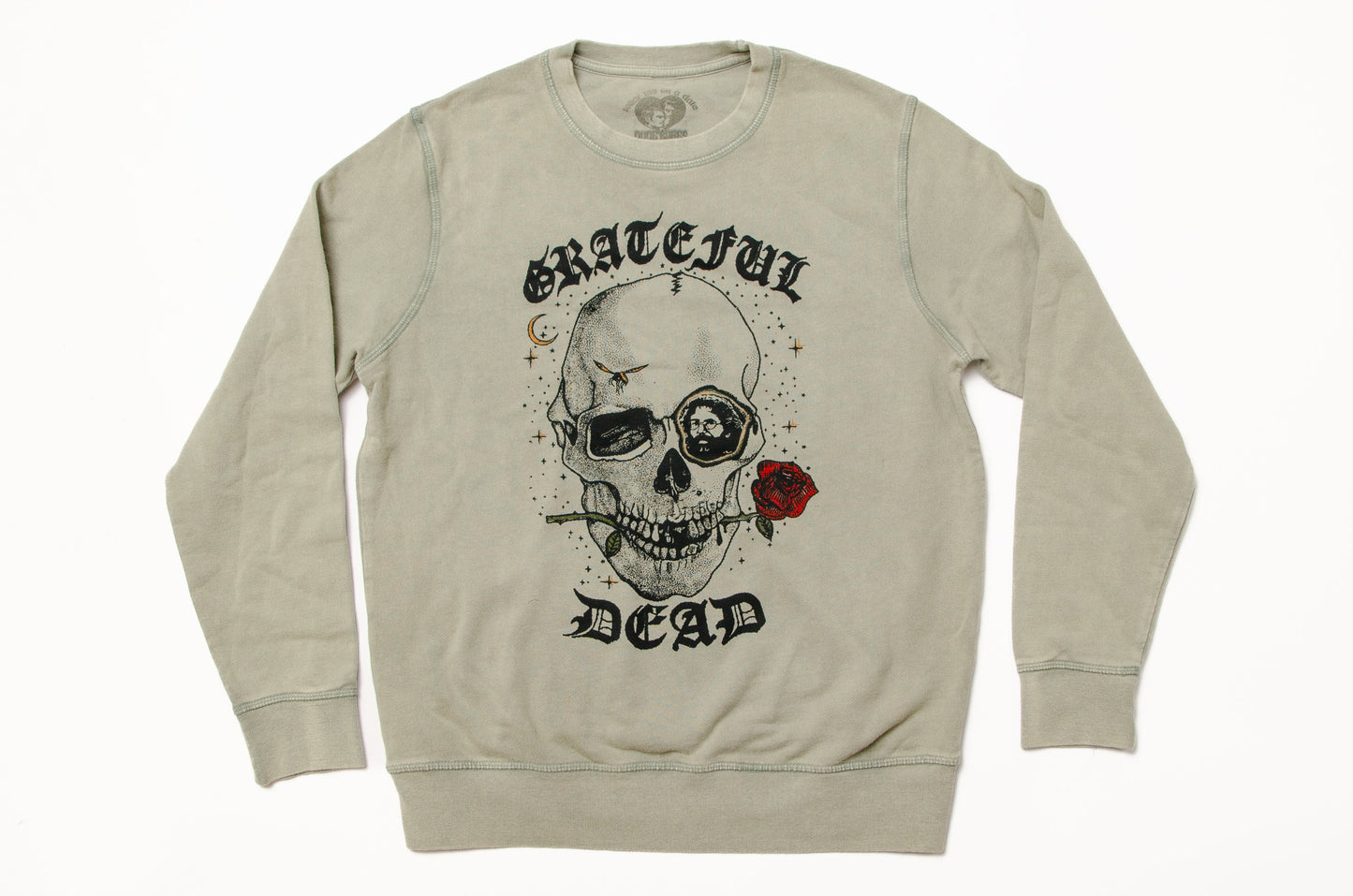 Grateful Dead Jerry Skull on Sage French Terry Sweatshirt