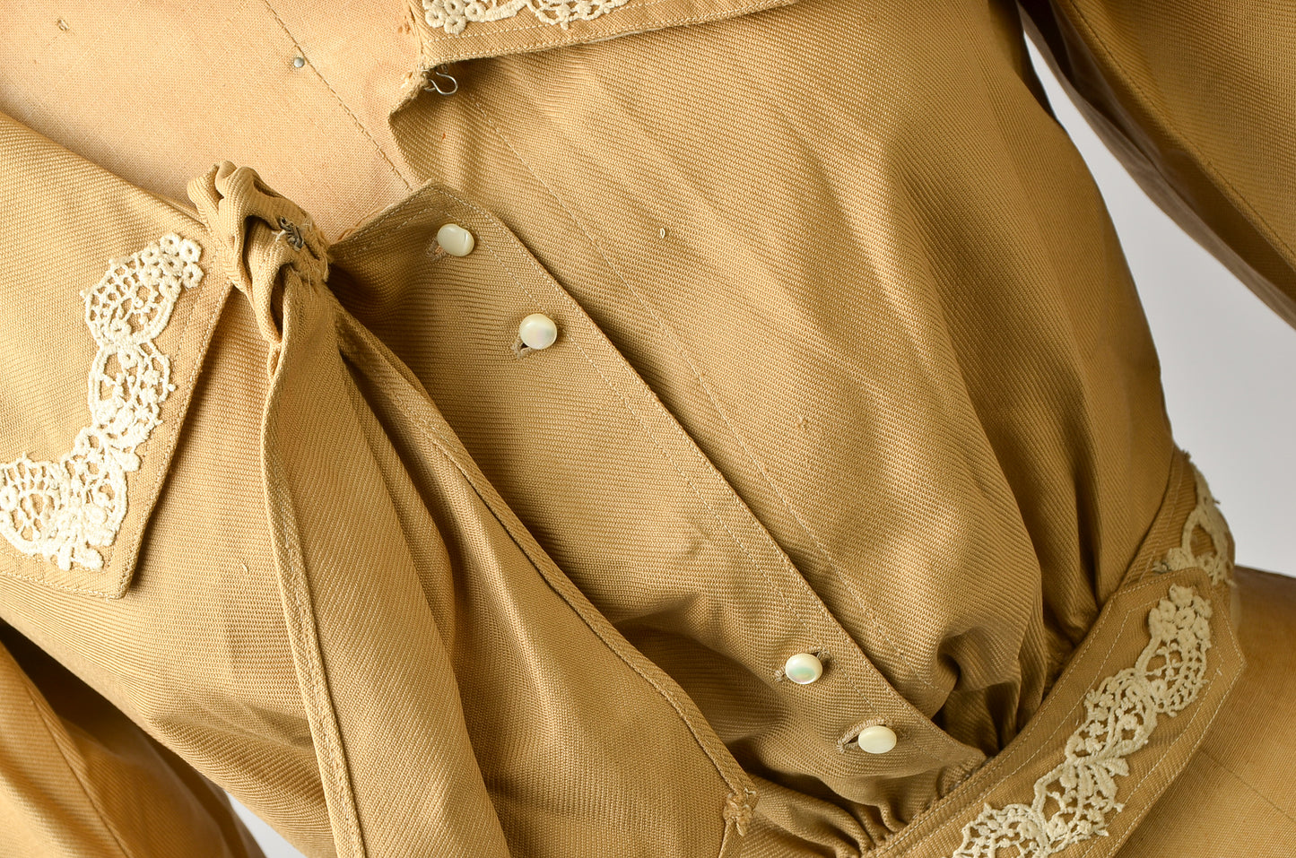 Victorian Blouse 1800's Brown Heavy Cotton Folk Blouse