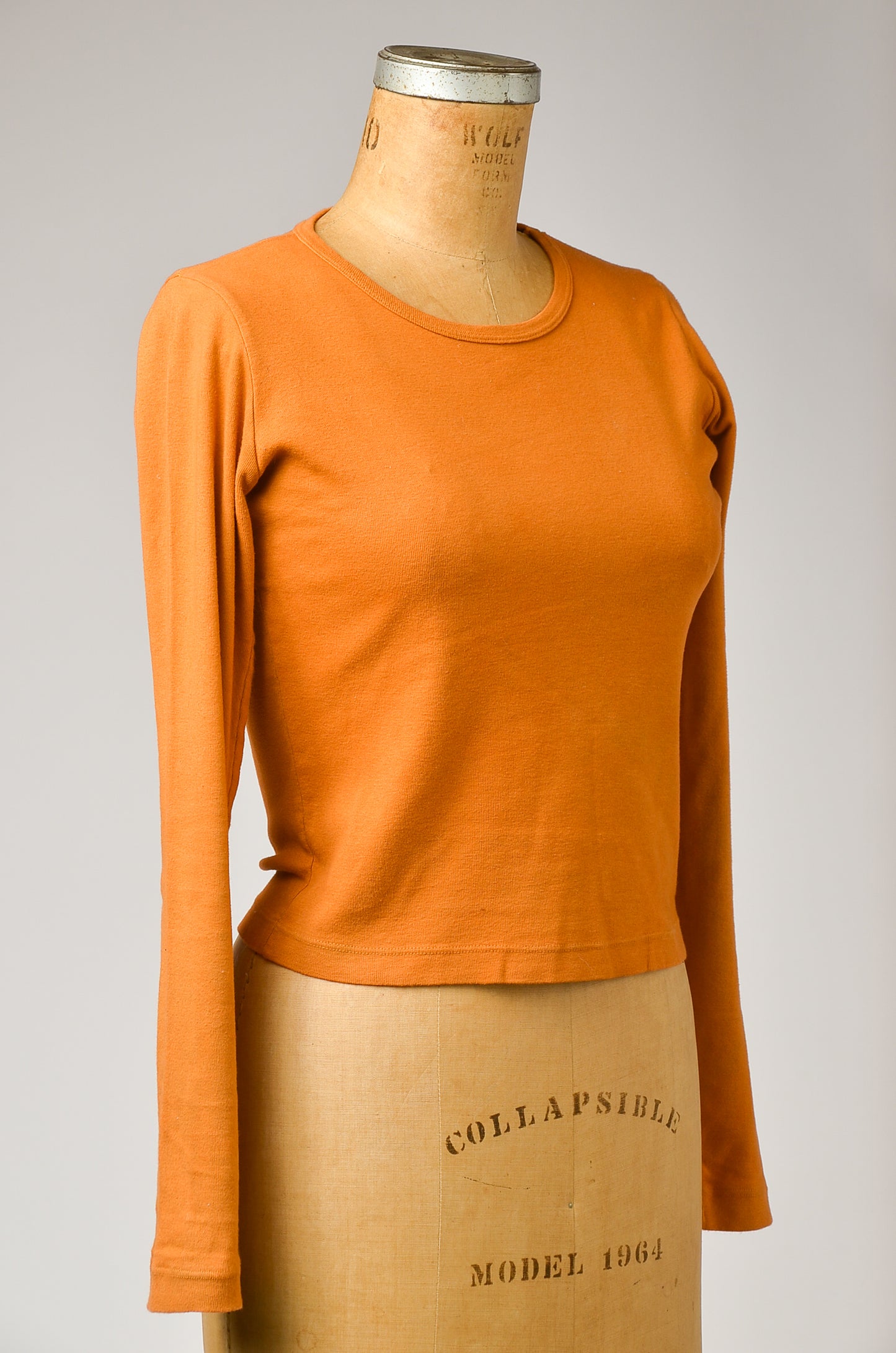 Babyrib Long Sleeve Hand Dyed Turmeric Crop T Shirt