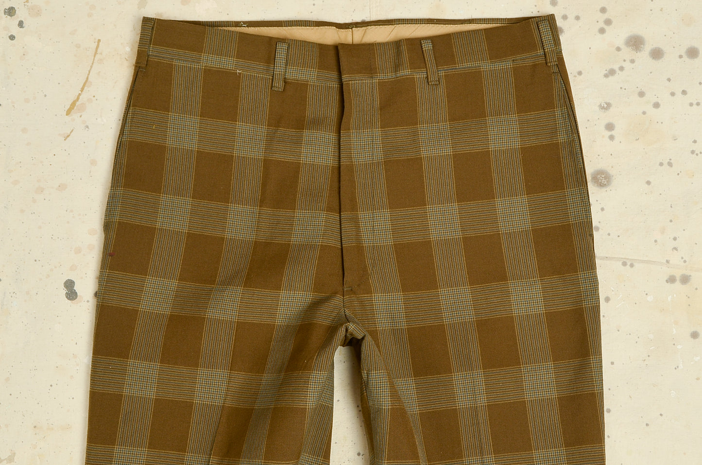 1960s Plaid Pants Sta Prest Mod Tapered Dress Pant Trousers 32 x 27