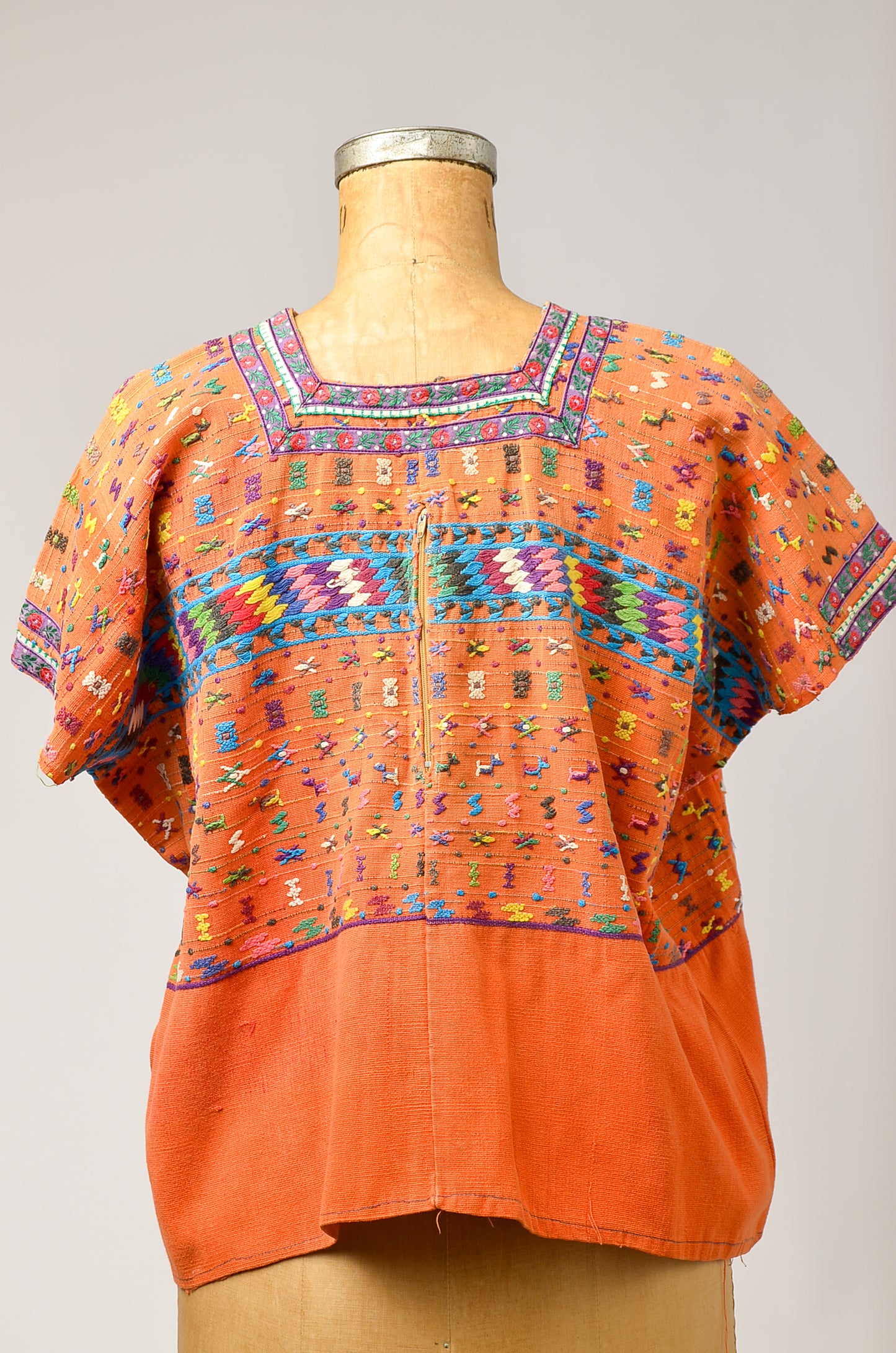 Antique Guatemalan Huipil Blouse Hand Woven Traditional Top