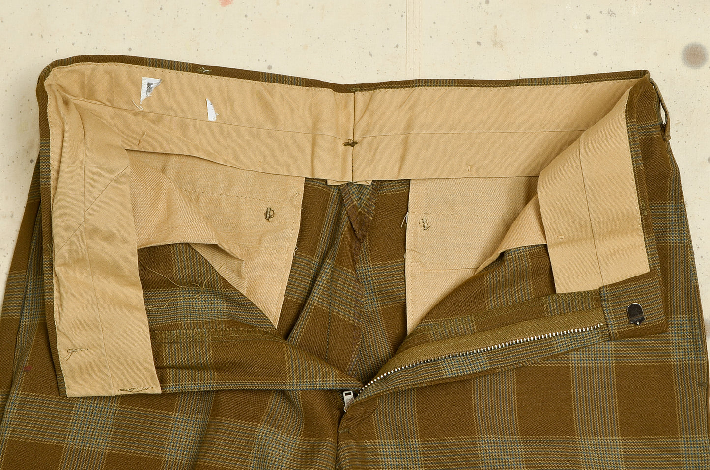 1960s Plaid Pants Sta Prest Mod Tapered Dress Pant Trousers 32 x 27