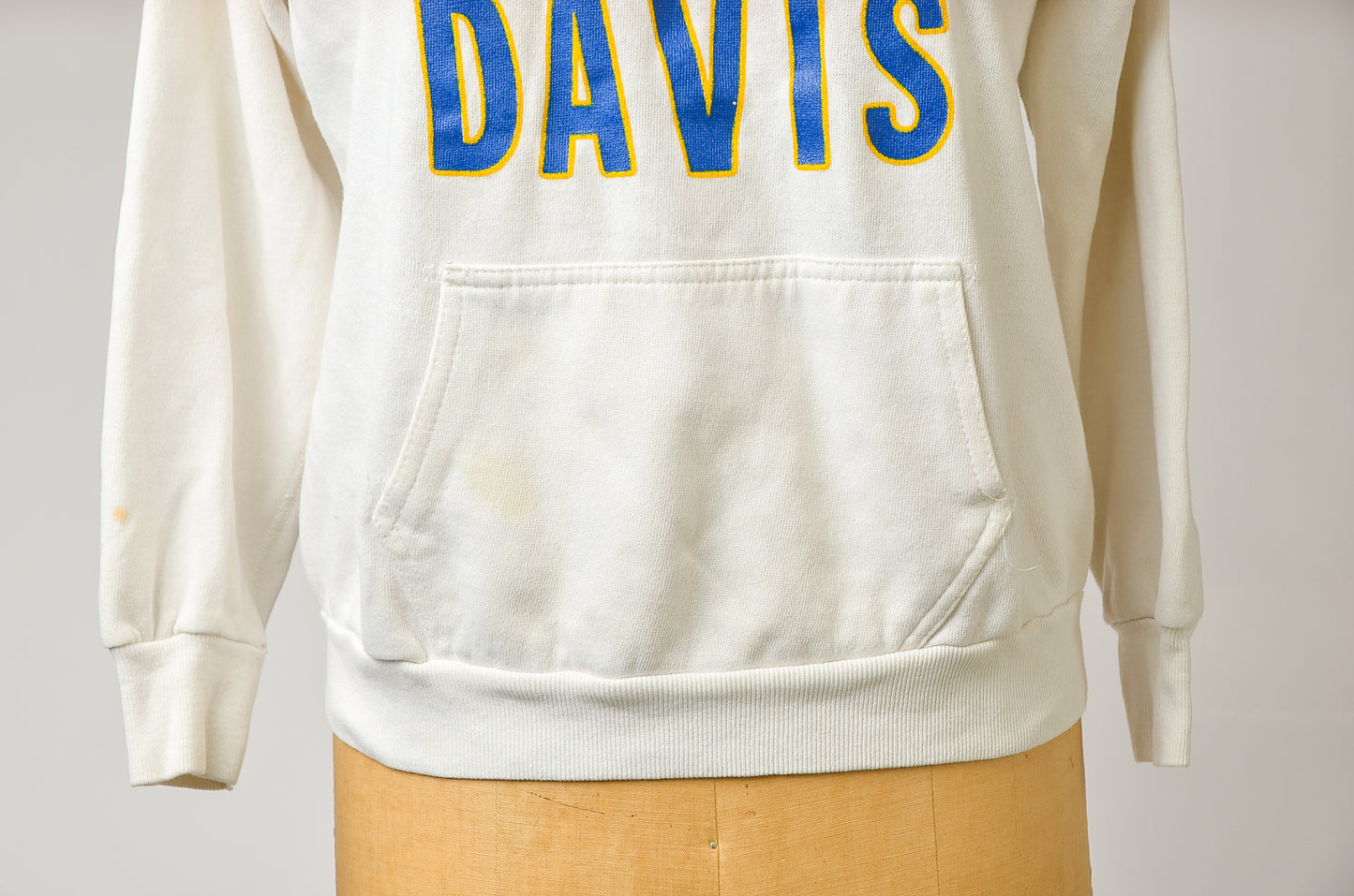 1980s UC Davis Hooded Sweatshirt White Cotton California College Athletic Sweatshirt