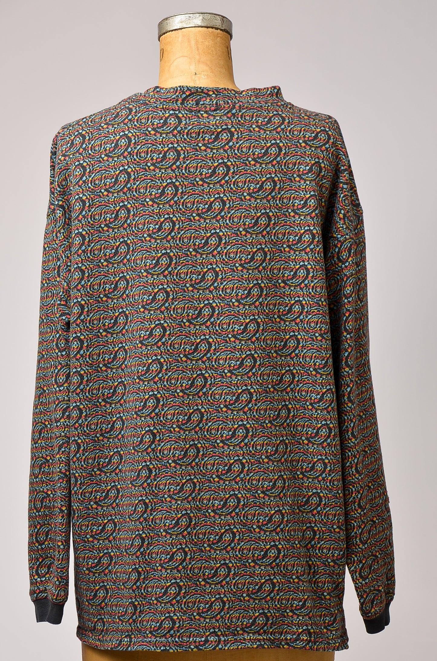 1980s Gotcha Surf Shirt Rainbow Paisley Long Sleeve Knit Shirt