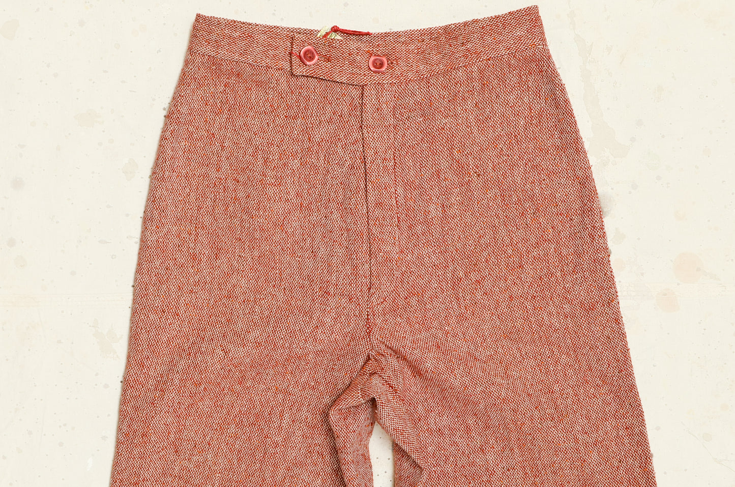 1970s Knit Pants High Waisted Red Wool Flared Glam 23 x 31