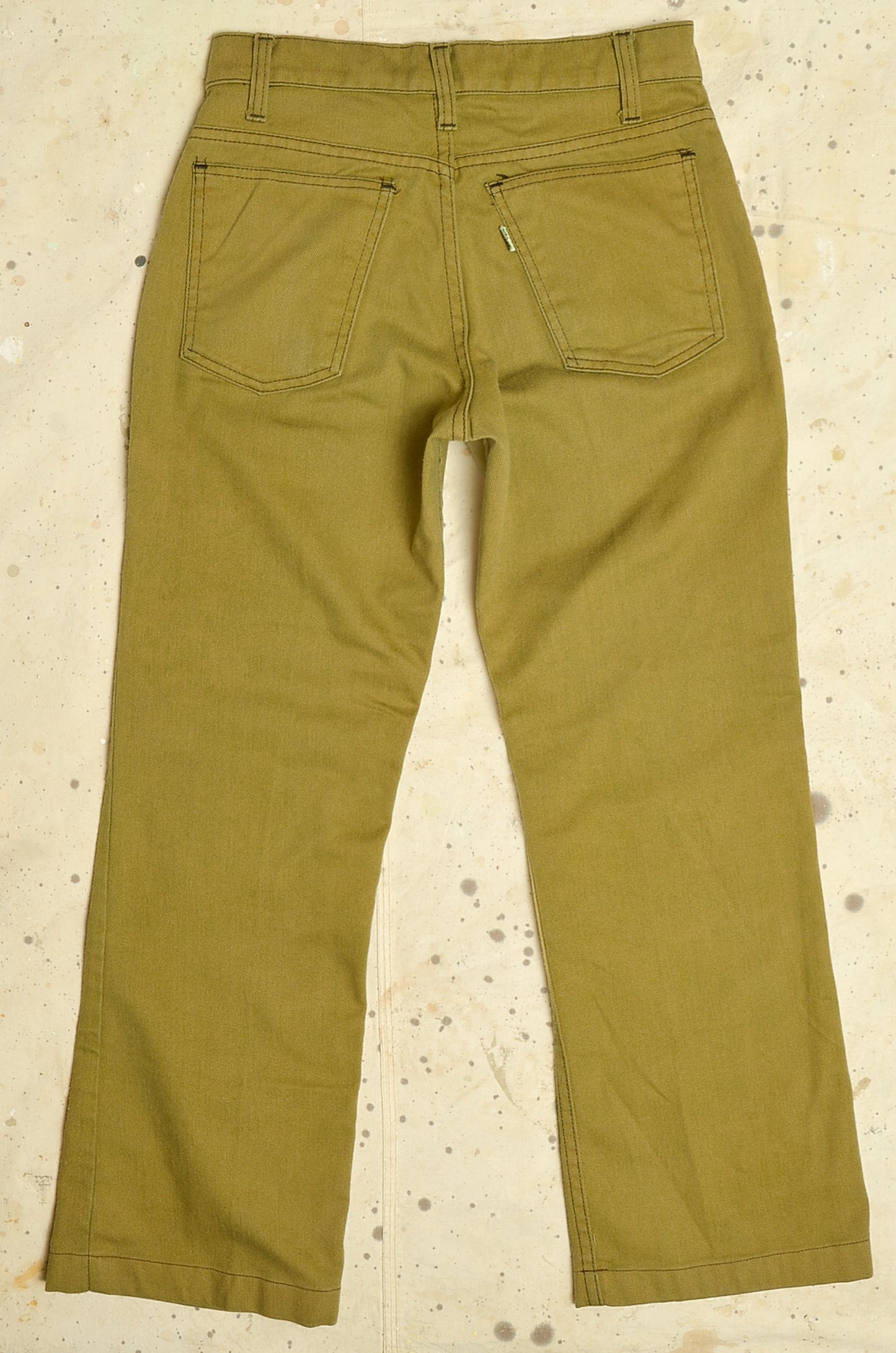 1970s Levis Cargo Pants Safari Style Light Green Hippie Jeans 28 x 27