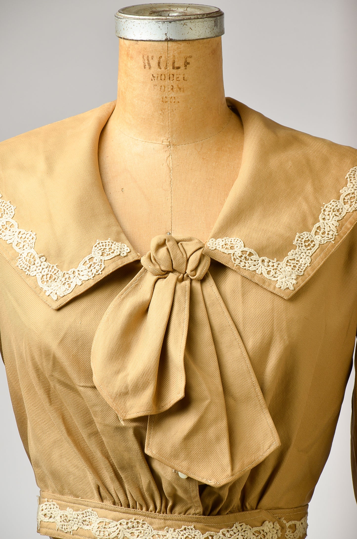 Victorian Blouse 1800's Brown Heavy Cotton Folk Blouse