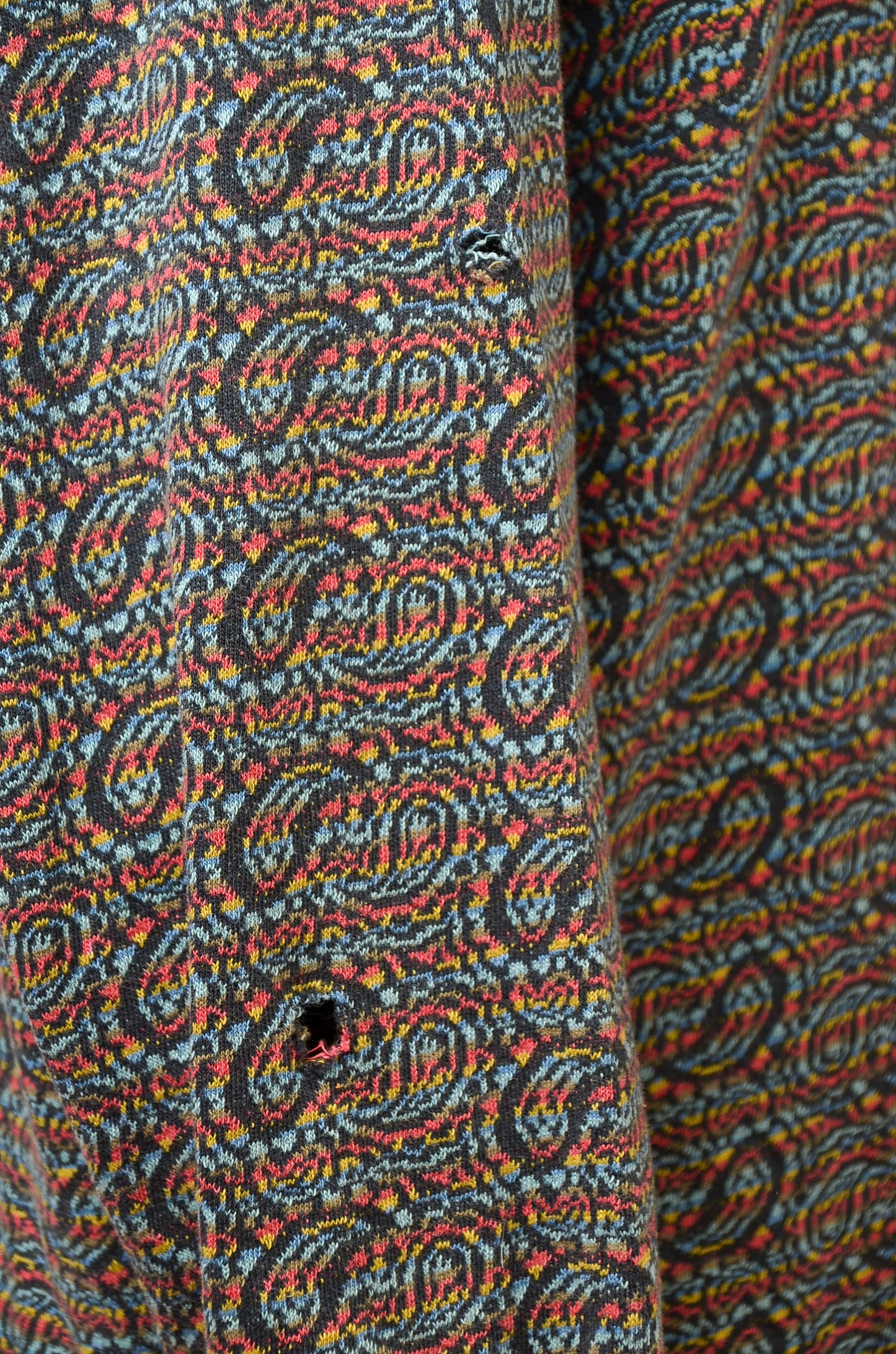 1980s Gotcha Surf Shirt Rainbow Paisley Long Sleeve Knit Shirt