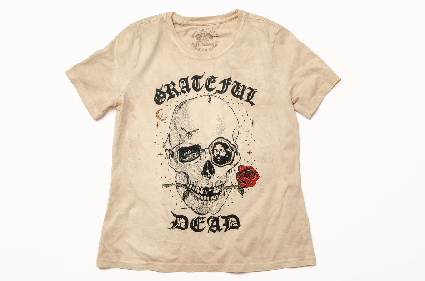 Grateful Dead Jerry Skull Womens on Dirty Cotton Tee