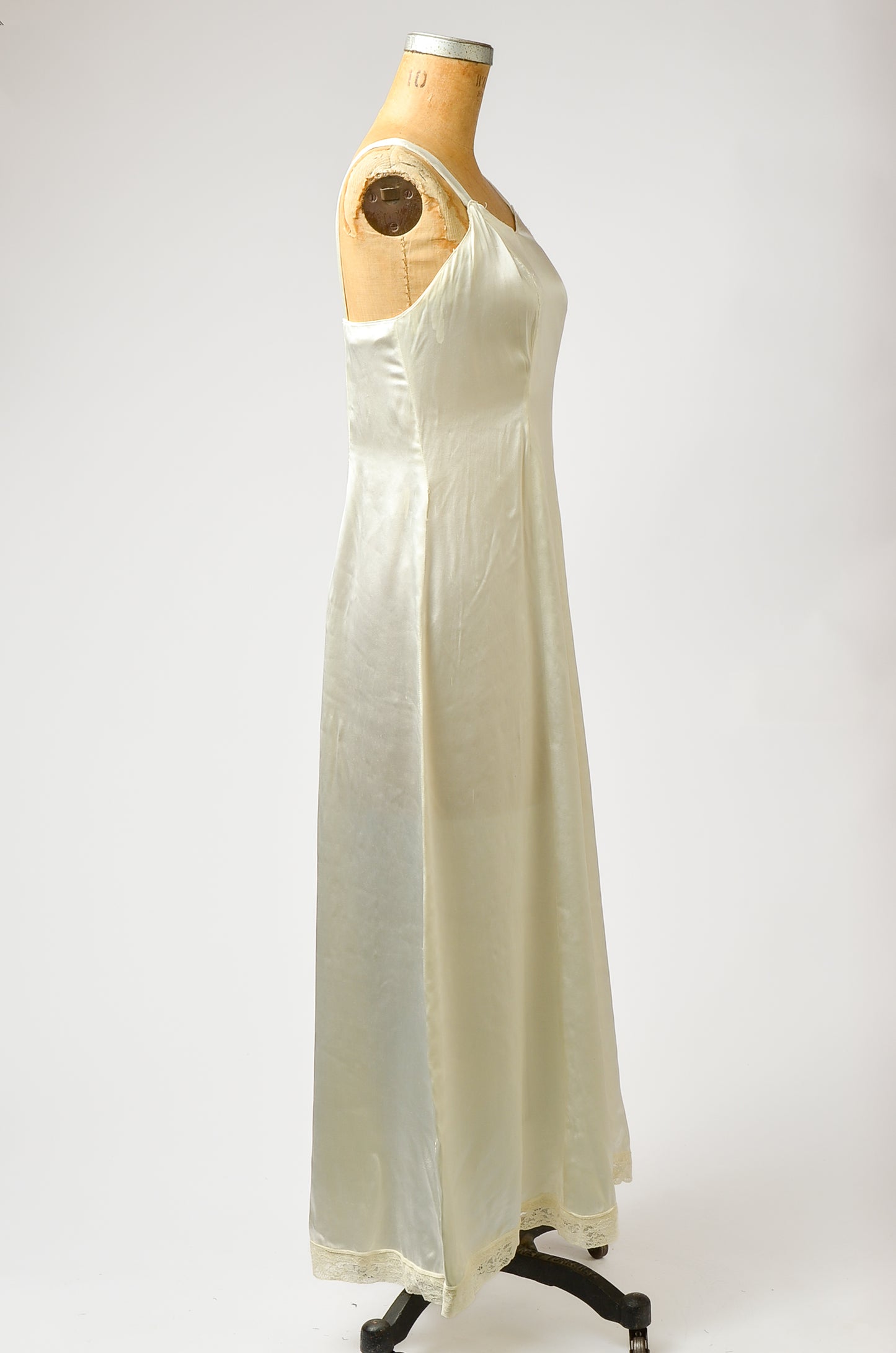 1920s Silk Satin Bridal Slip Full Length Slip Dress