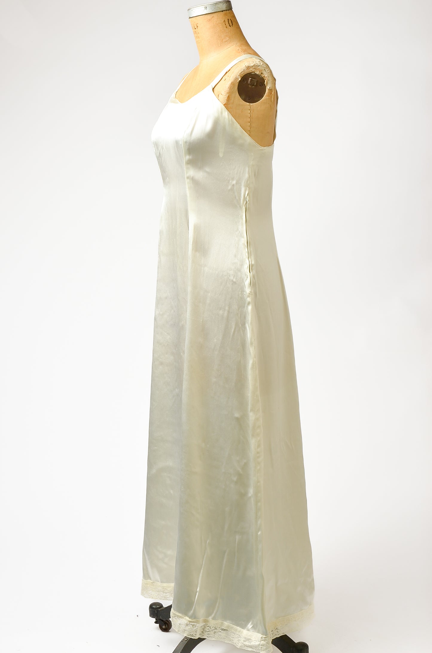 1920s Silk Satin Bridal Slip Full Length Slip Dress